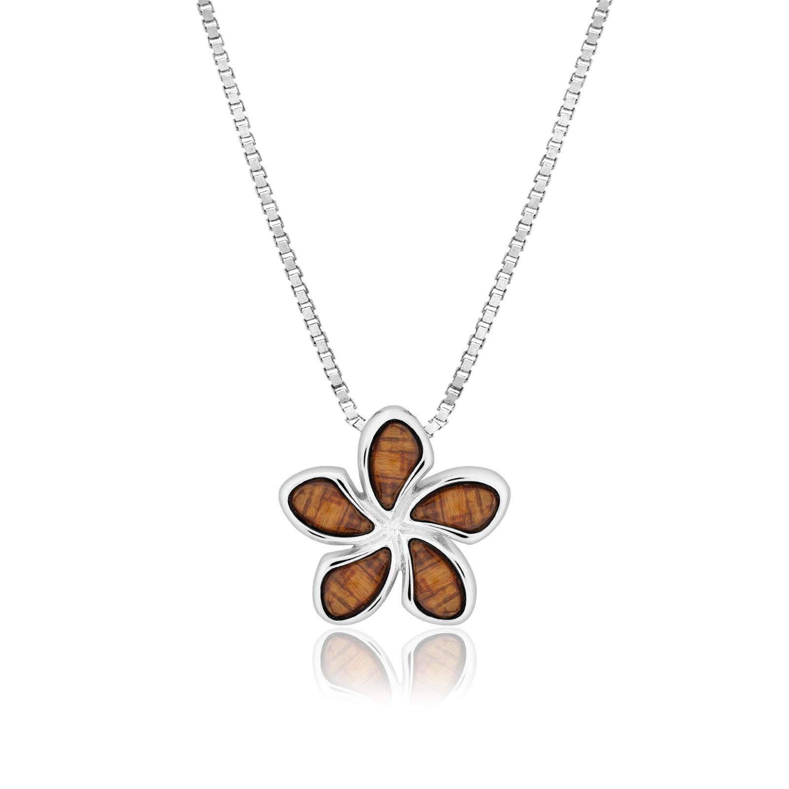 15mm Koa Wood Hawaiian Plumeria Pendant - Jewelry Style Hawaiian Jewelry
