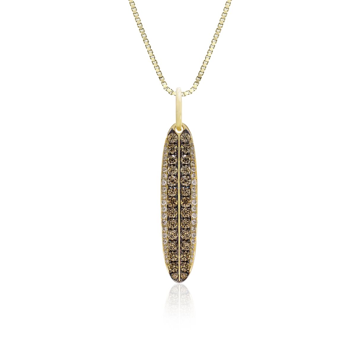 Koa Diamonds® Gold Surfboard Pendant - 14K Yellow Gold Hawaiian Jewelry