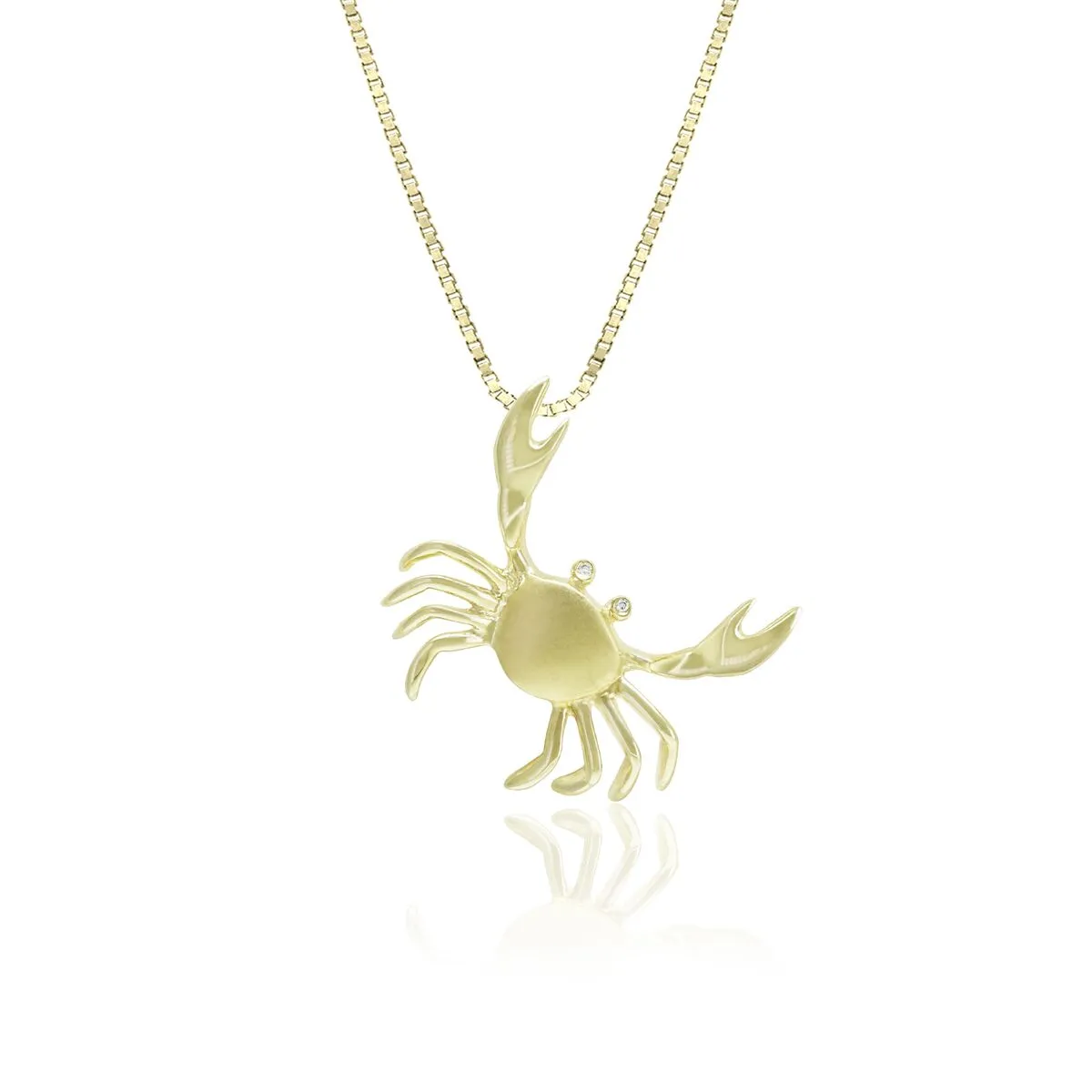 Diamond Crab Pendant 14K Gold