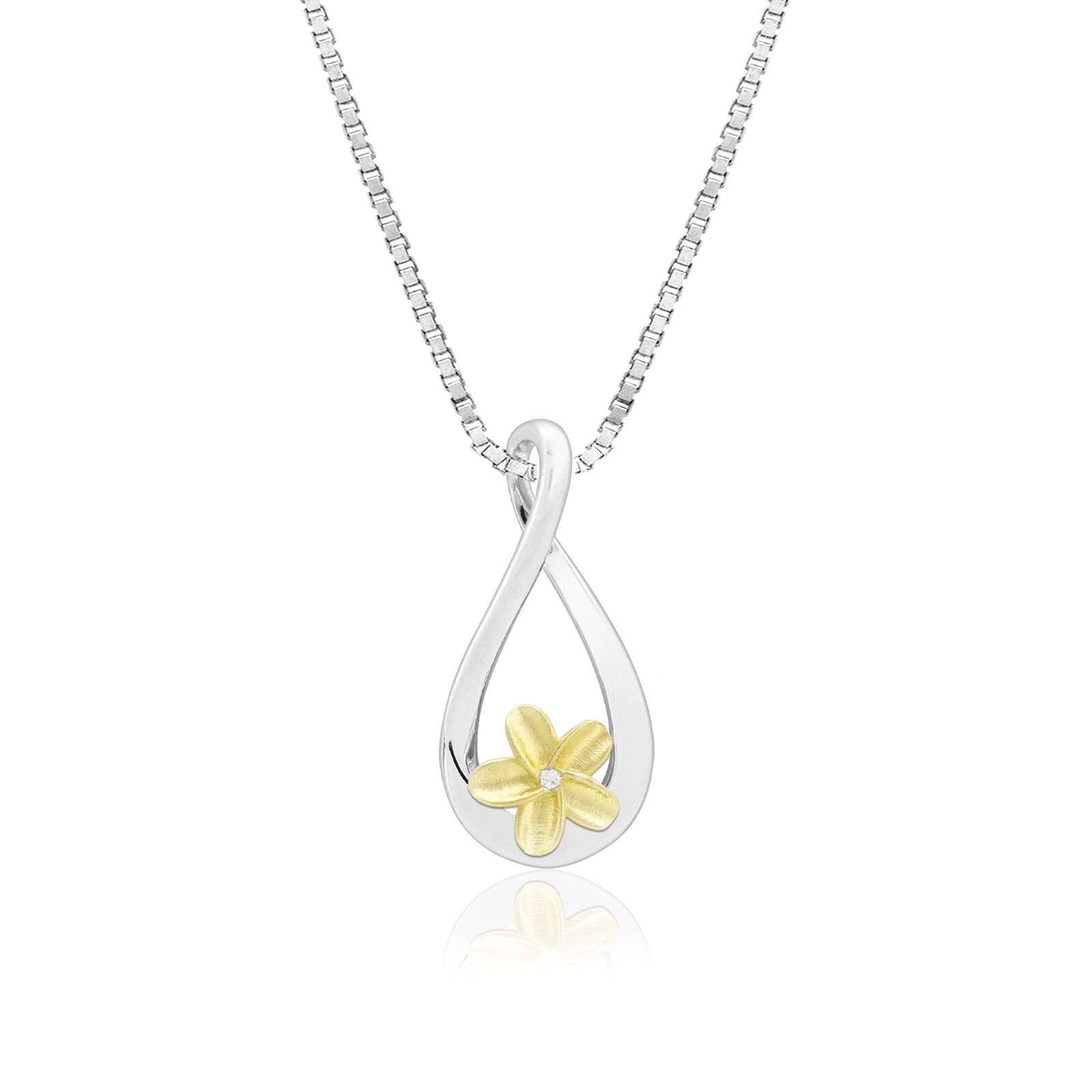 Plumeria Infinity Diamond Pendant