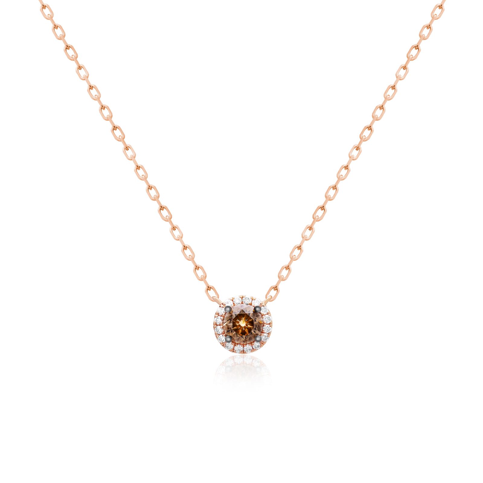 Koa Diamond® Round Necklace 0.3ct - 14K Rose Gold Hawaiian Jewelry