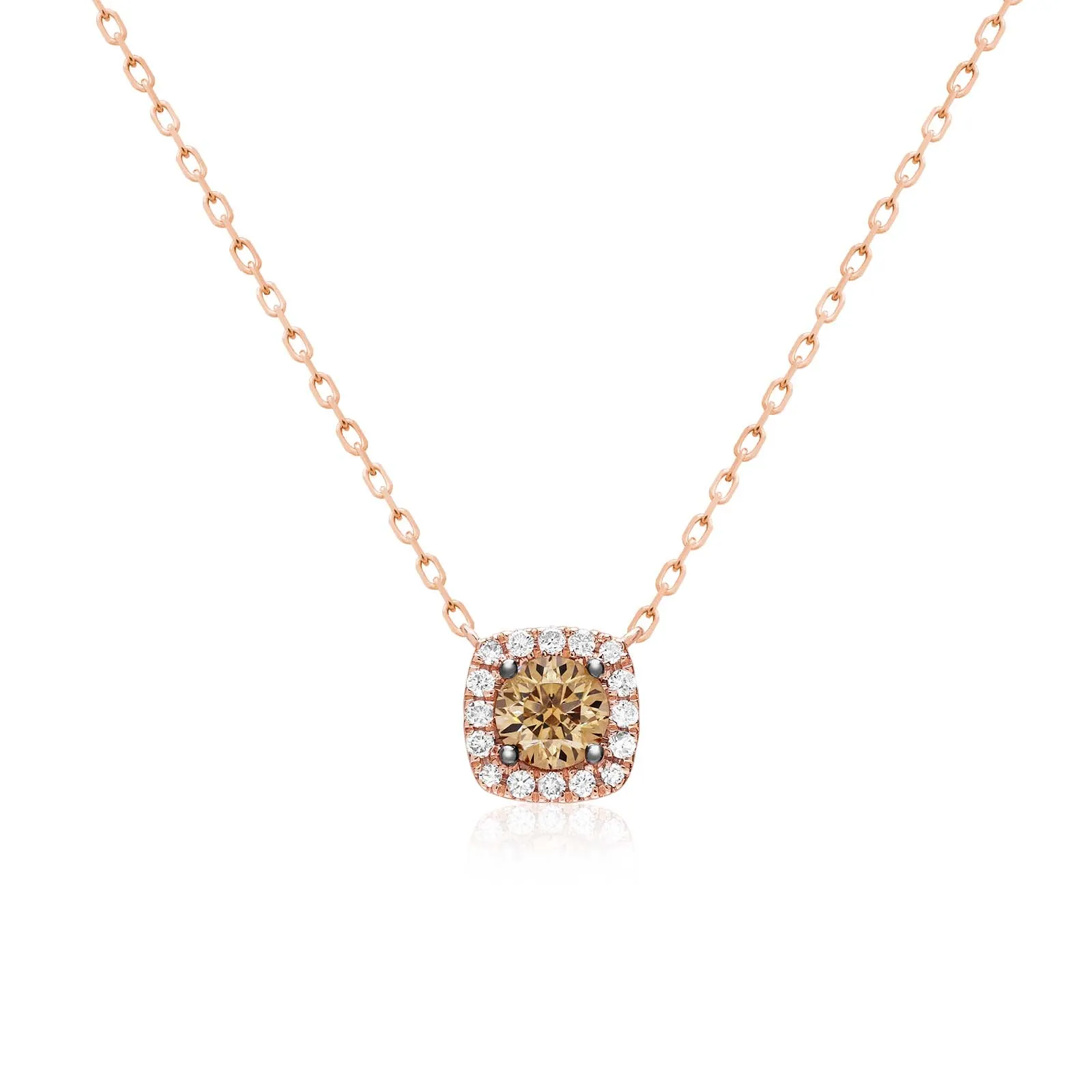 Koa Diamond® Square Necklace 0.5ct - 14K Rose Gold Hawaiian Jewelry