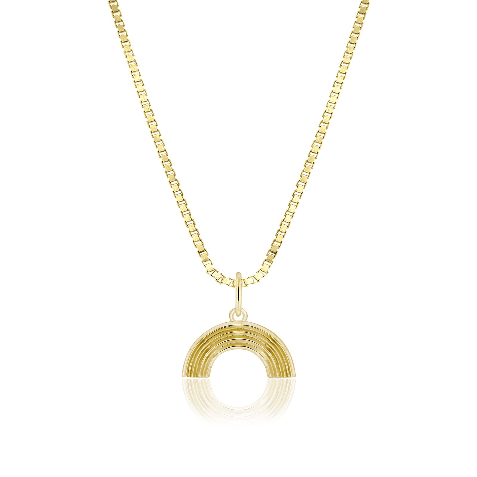 Rainbow Charm Pendant - 14K Yellow Gold Hawaiian Jewelry
