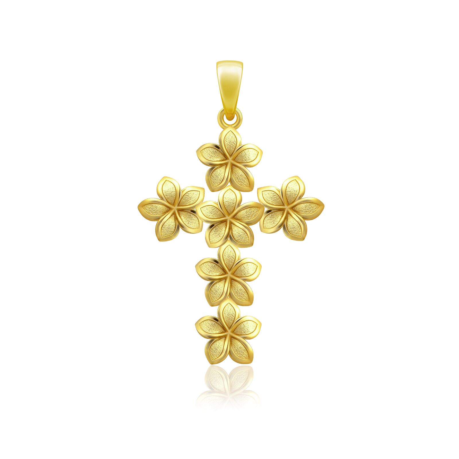 Plumeria Cross Pendant