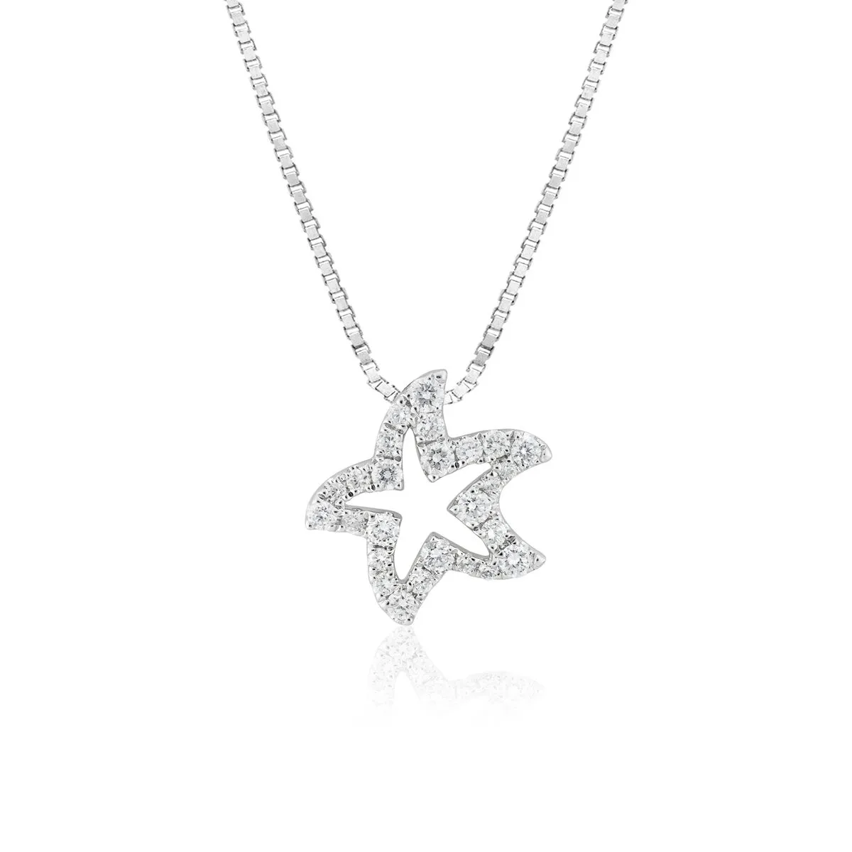 Contour Diamond Starfish Pendant 14K Gold