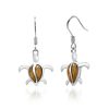 Koa Wood Petro Turtle Hook Earrings