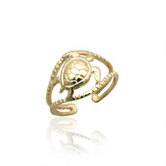 Turtle Gold Toe Ring