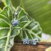 Blue Topaz Plumeria Diamond Necklace - Image 2