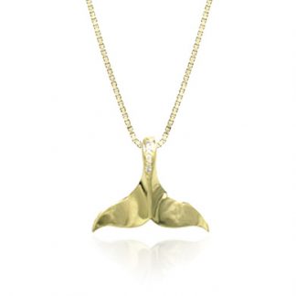 Whale Tail Pendant with Diamonds
