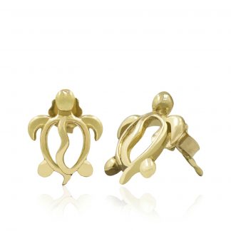 Turtle Post Gold Earrings