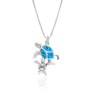 Mother and Baby Turtle Opal Pendant