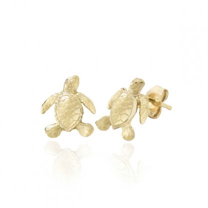 Turtle Gold Post Earrings