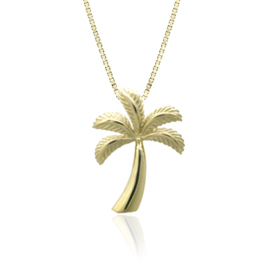 Gold Palm Tree Pendant, 25mm