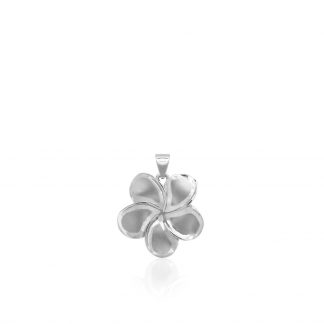 Queen Plumeria Pendant in White Gold, 13mm