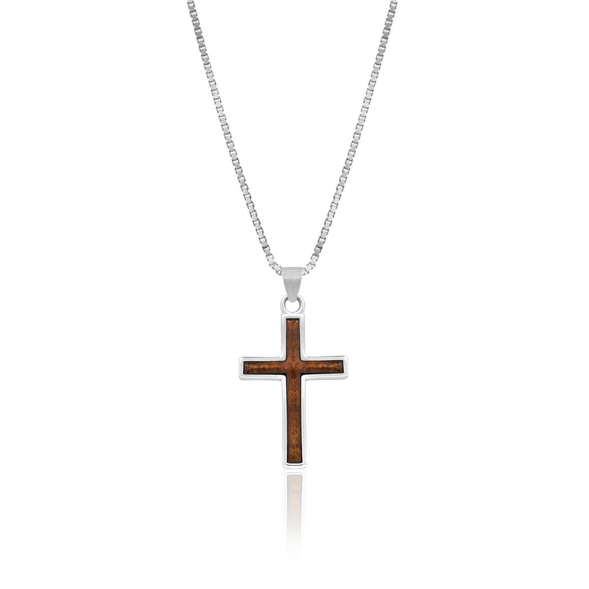 Wood Cross Pendant on Rasta Coconut & Puka Shell Beads Necklace