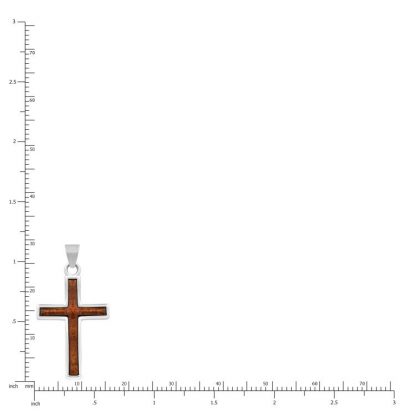 Koa Wood Cross Pendant - Scale