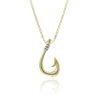 Fishhook Two Tone Gold Pendant