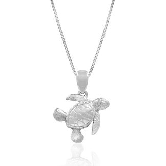 white gold sea turtle necklace