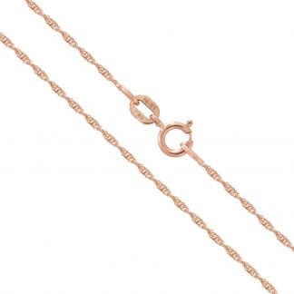 14K Rose Gold 1.0mm Singapore Chain