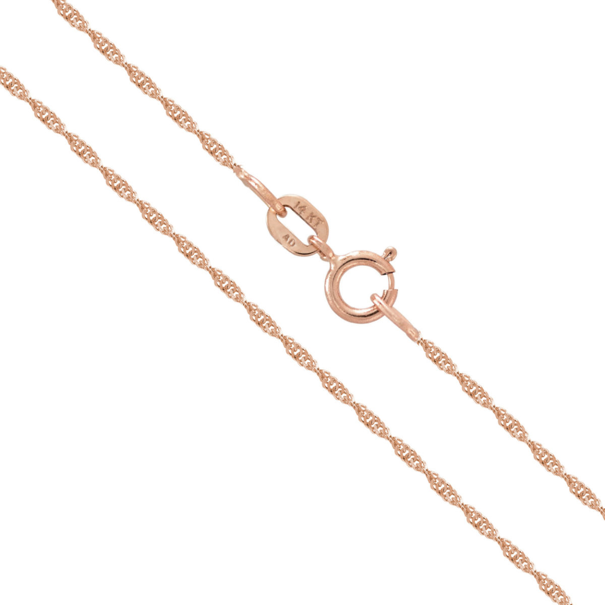 14k Rose Gold 1.0mm Box Link Chain 