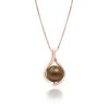 14K Rose Gold Tahitian Chocolate Pearl Embrace Pendant