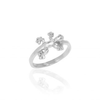 Gecko White Gold Ring