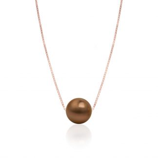 Chocolate Tahitian Pearl Floater Necklace