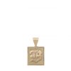 14K Yellow Gold Classic Initial Pendant with Raised Letter "B"