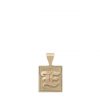 14K Yellow Gold Classic Initial Pendant with Raised Letter "E"