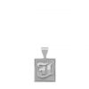 18K White Gold Classic Initial Pendant with Raised Letter "J"