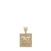 14K Yellow Gold Classic Initial Pendant with Raised Letter "N"