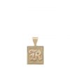 14K Yellow Gold Classic Initial Pendant with Raised Letter "R"