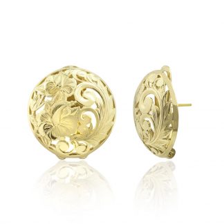 14K Gold Puanani Round Earrings