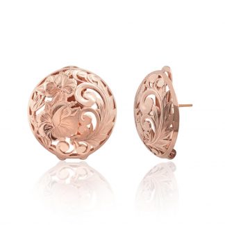 14K Rose Gold Puanani Round Earrings