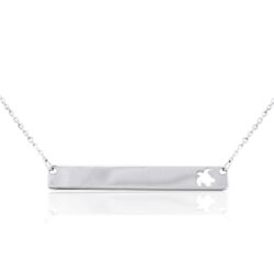 Silver Bar Custom Horizontal Necklace Turtle