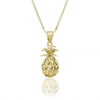 PINEAPPLE NECKLACE  Gold Pineapple Charm Necklace  pineapple necklace charm  gold pineapple pendant  gold pineapple necklace