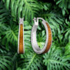 Koa Wood Hoop Earrings - Image 2