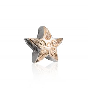 Star Scroll Bead Rose Gold Plated