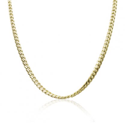 4mm Cuban Chain Yellow Gold