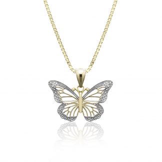 Sterling Silver Filigree Butterfly Necklace Pendant