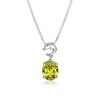 Dolphin Peridot Pendant with Diamond with White Gold