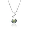 Tahitian Peacock Diamond Pendant White Gold