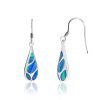 Sterling Silver Tear Drop Earrings with Blue Opal