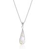Sterling Silver Tear Drop Pendant with White Opal