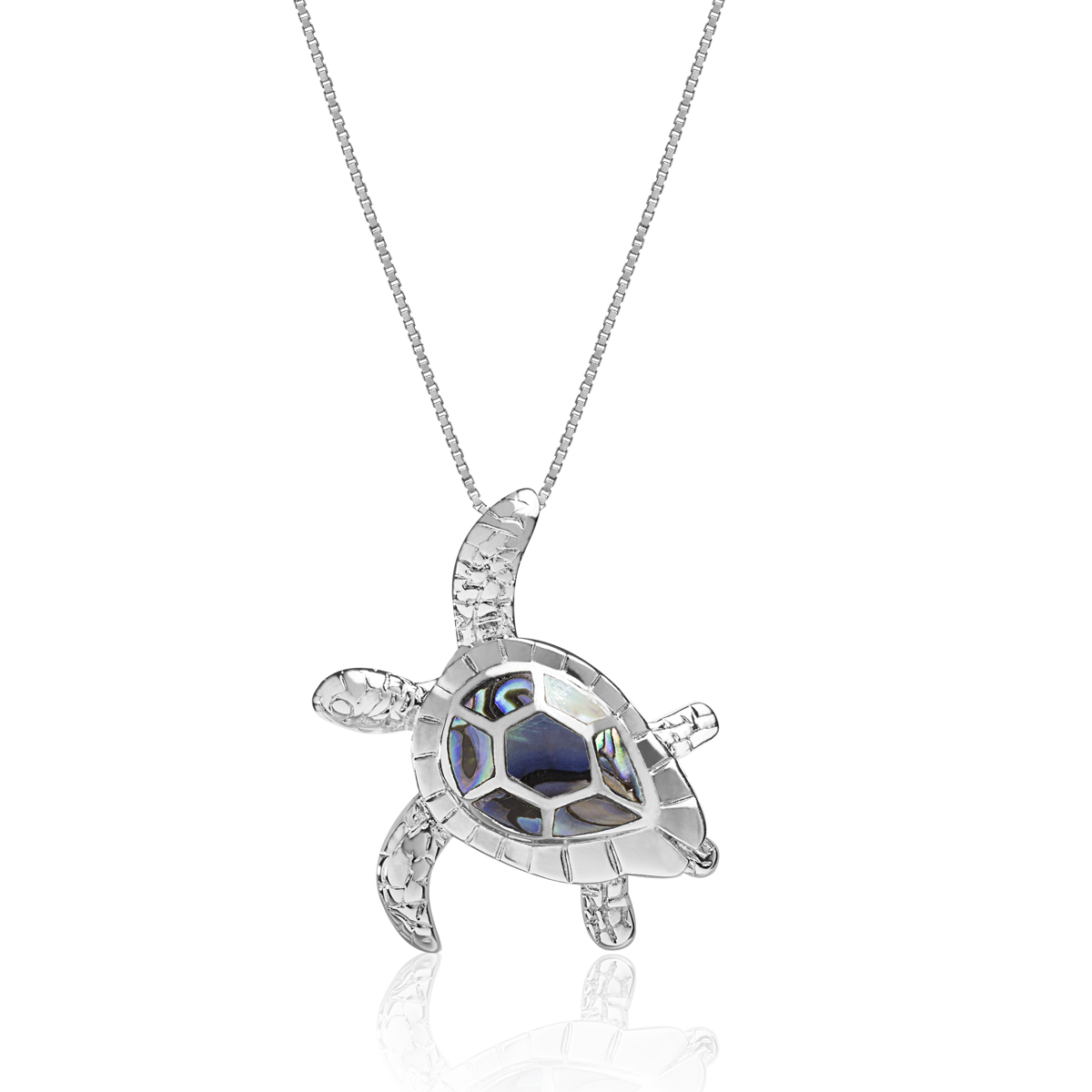 Sea Turtle Sterling Silver Pendant Necklace