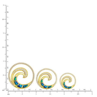 Deluxe Blue Opal Lustrous Diamond Wave Chain Link Bracelet White Gold - Image 6