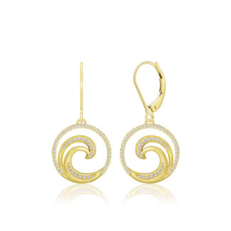 Deluxe Lustrous Diamond Wave Earrings