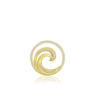 Deluxe Lustrous Diamond Wave Pendant 16mm