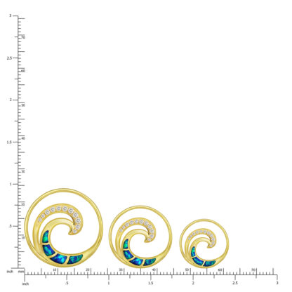 Blue Opal Lustrous Diamond Wave Chain Link Bracelet - Image 4