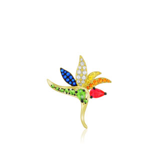 Bird of Paradise Gemstone Pendant 24mm